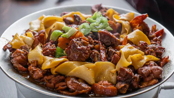 Braised Chicken with Wide Noodles